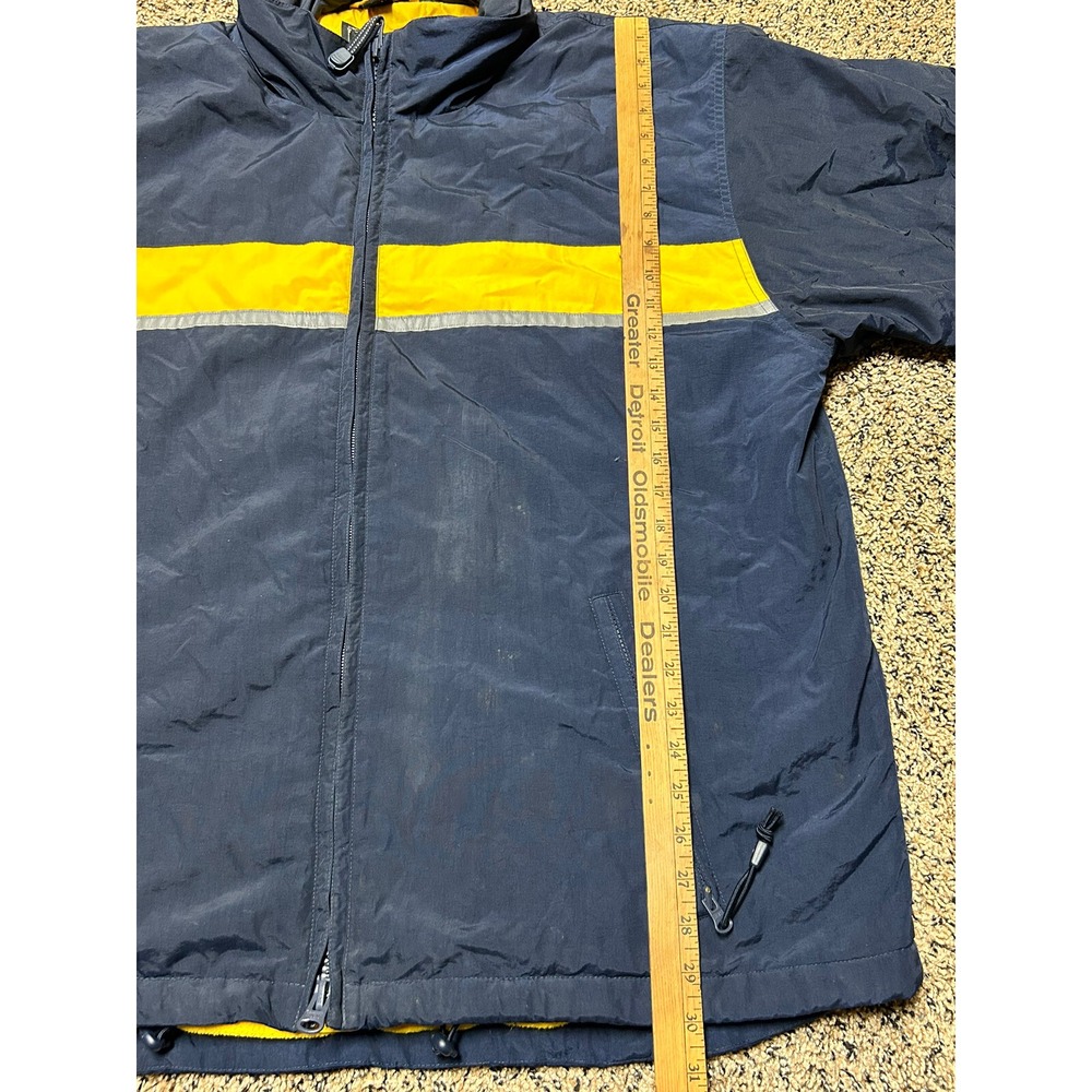 ARIZONA JEAN CO Winter Coat Men's XL Fleece Lined Blue Yellow Stripe - Picture 4 of 5